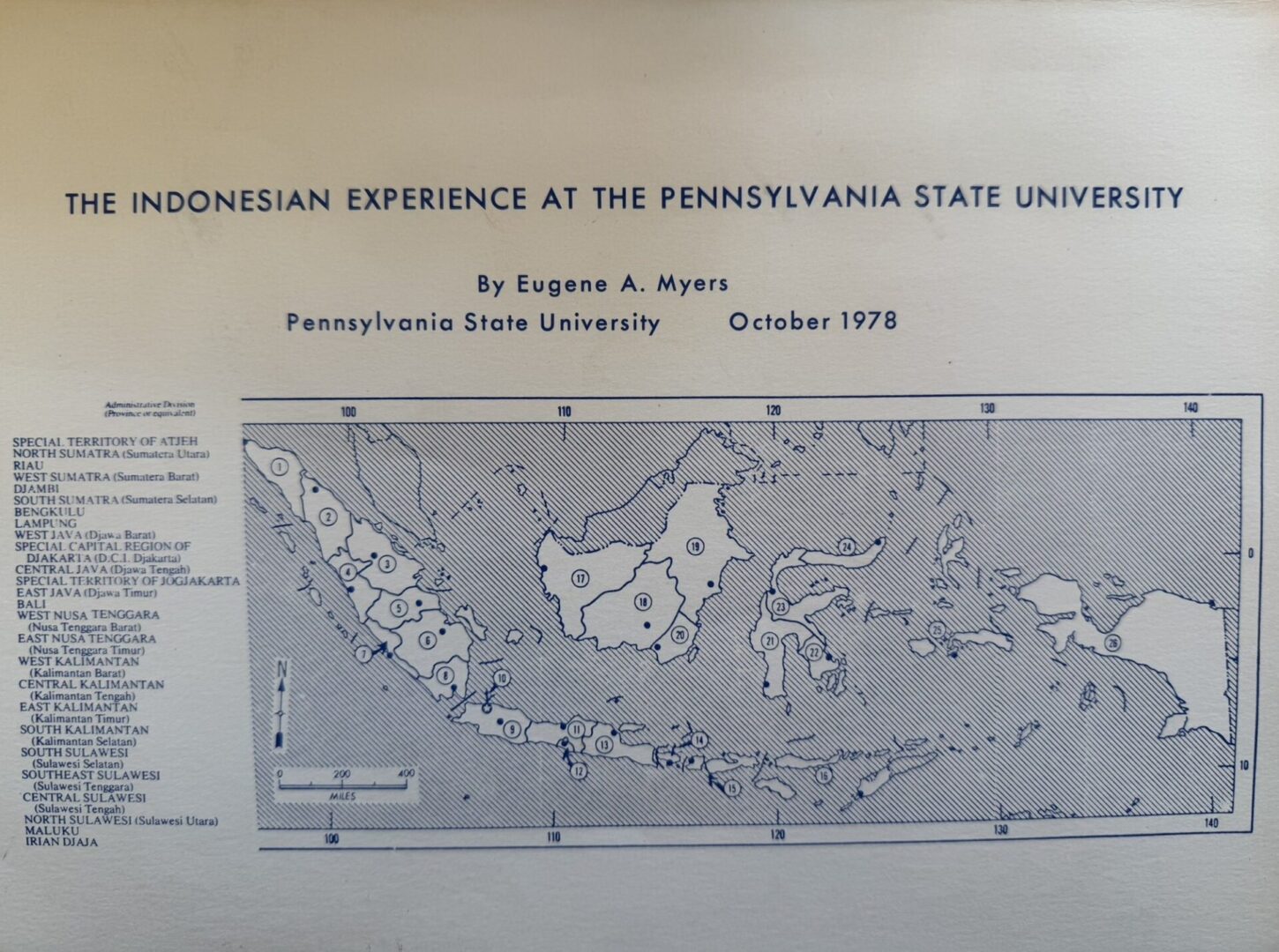 Map showing Indonesian experience with U.S. Peace Corps from 1963 to 1970.